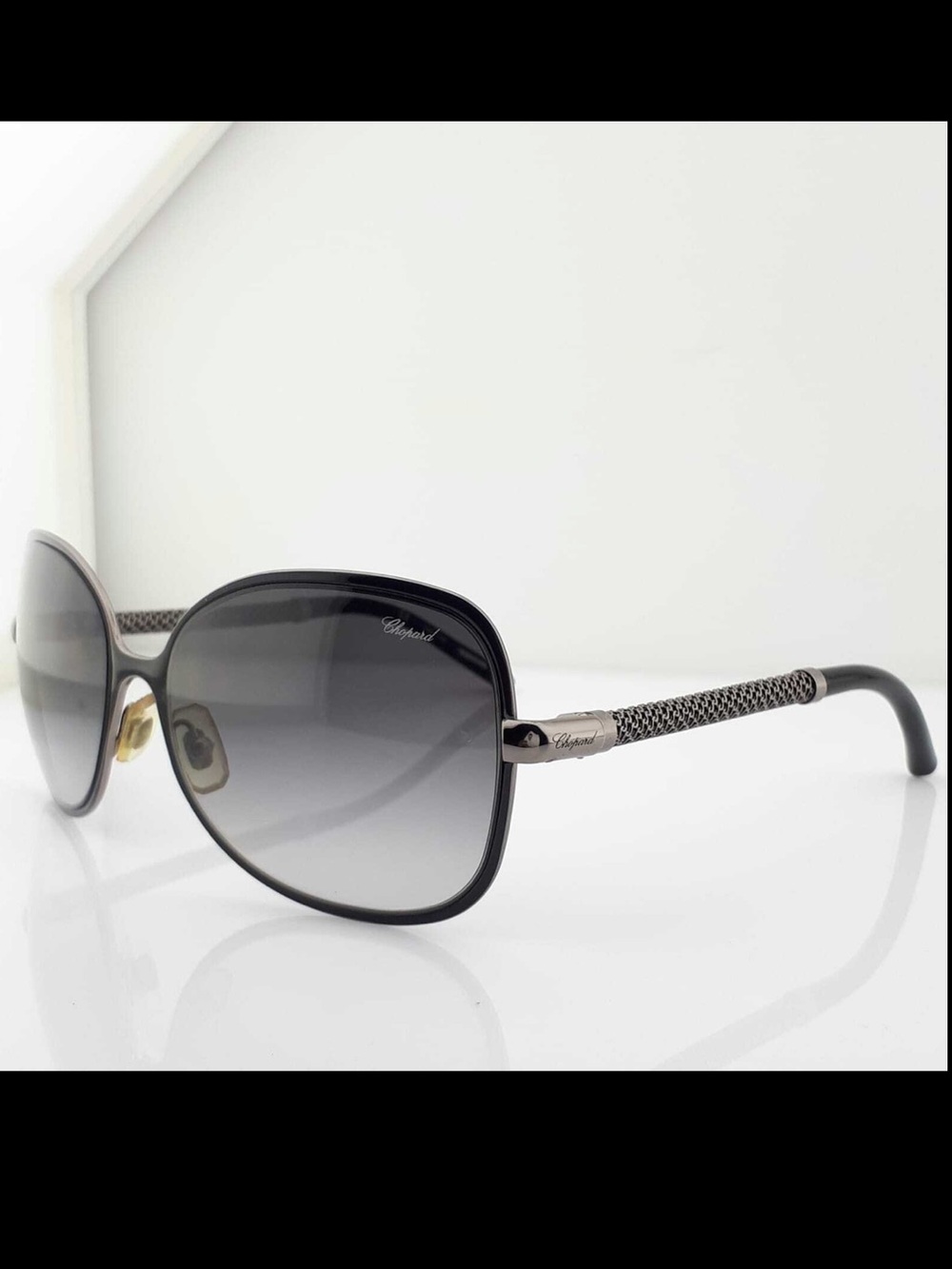 Chopard Black and Silver Gradient Oversized Women's Sunglasses - Picture 4 of 12